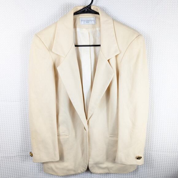 Petite Sophisticate & Co Size 6 Cream Blazer Women’s 80s Vintage Wool Jacket - Picture 6 of 6